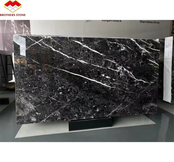Hotel Surface Finishing Polished Italian Fendy Black Marble with White Veins Tile