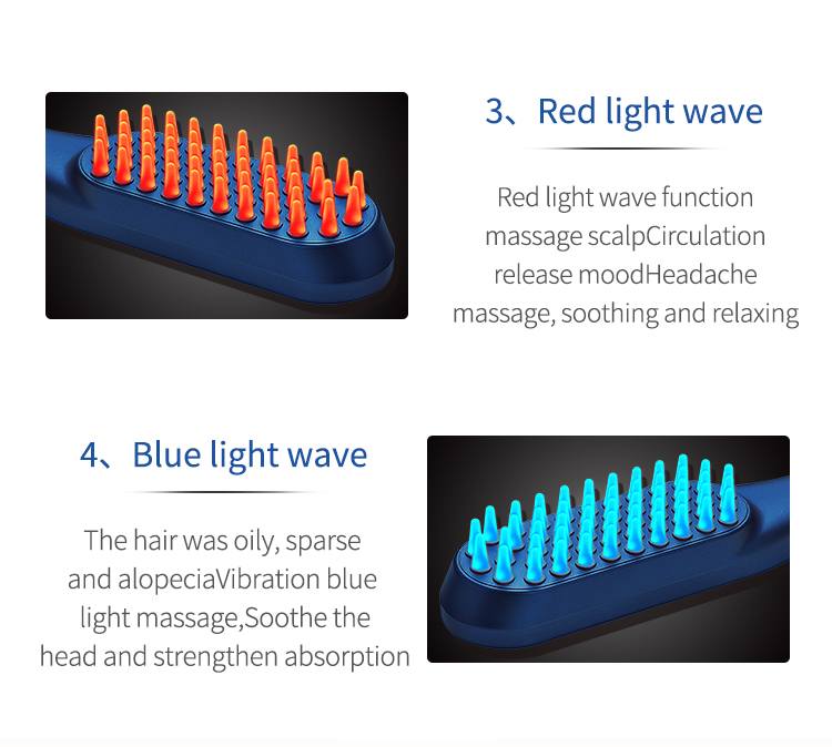 Гребня Massager вибрации EMS гребня выпадения волос Phototherapy релаксация анти- умственная