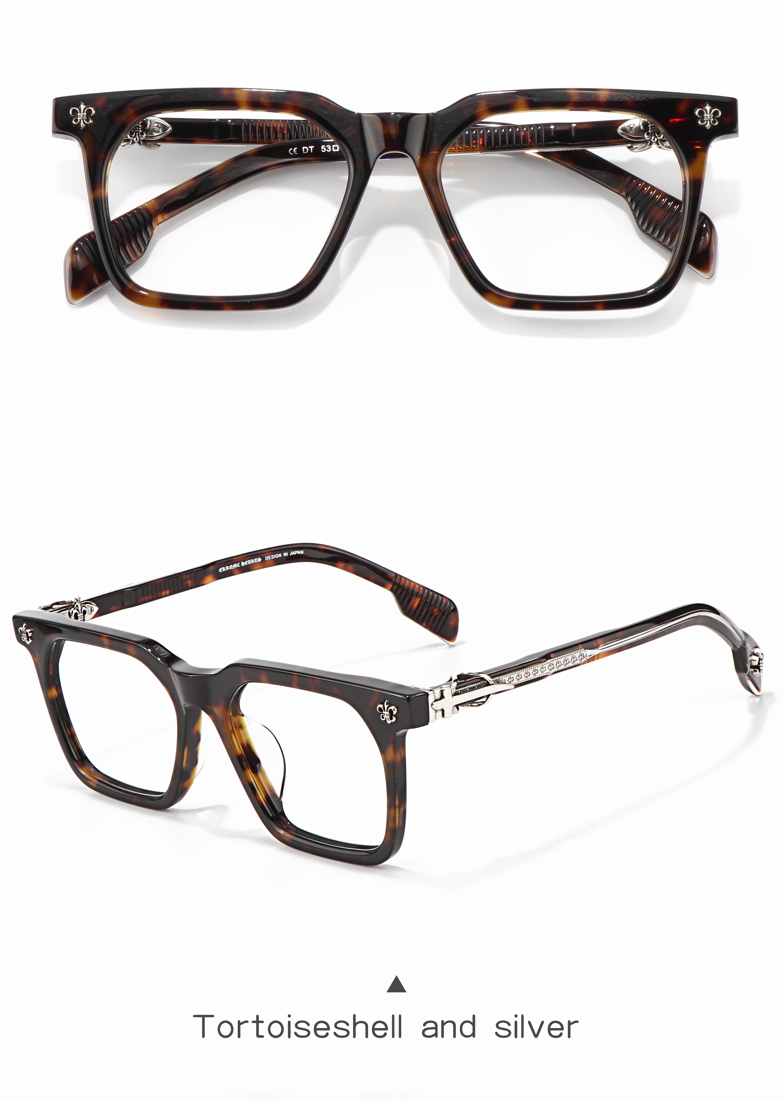 New Full Frame Style Shape Lightweight Durable Gold Tortoiseshell Grey Green Tea Luxury Brand Men's Women Glasses Frame for Men