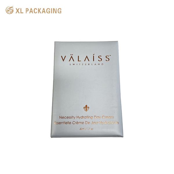 Caixa de papel cosmético em relevo de folha de ouro rosa para garrafa de cuidados com a pele