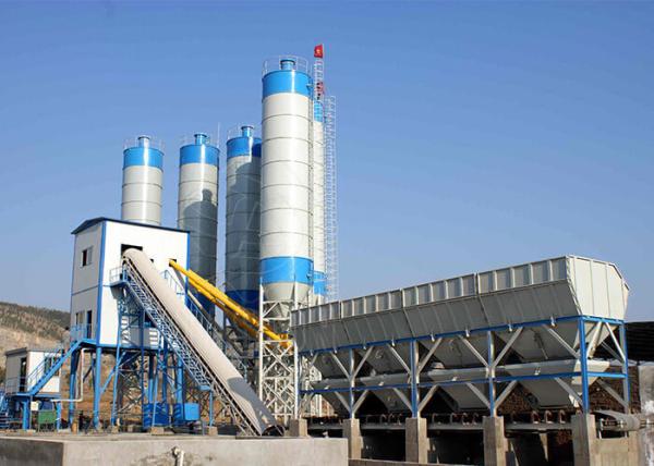 Ready Mix Belt Type Cement Concrete Plant HZS90 90m3/H Stationary For Construction