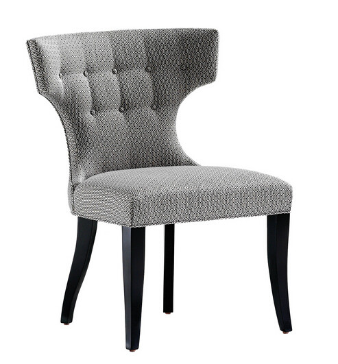 Tufted Grey Linen Wooden Dining Chair Malaysia,Simple Dining Chair,Armless Dining Chair