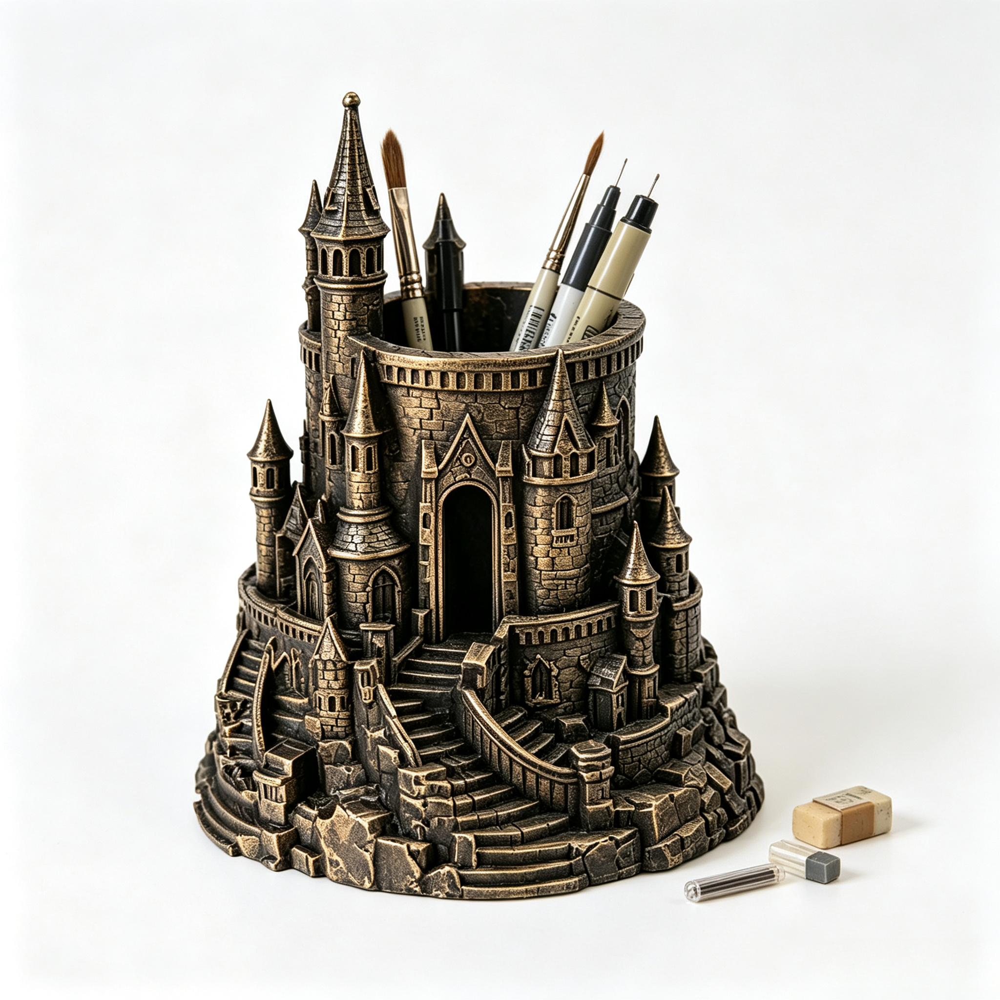 Stationery Storage 3D Printed Office Supplies Non Toxic Desktop Castle Pen Holder