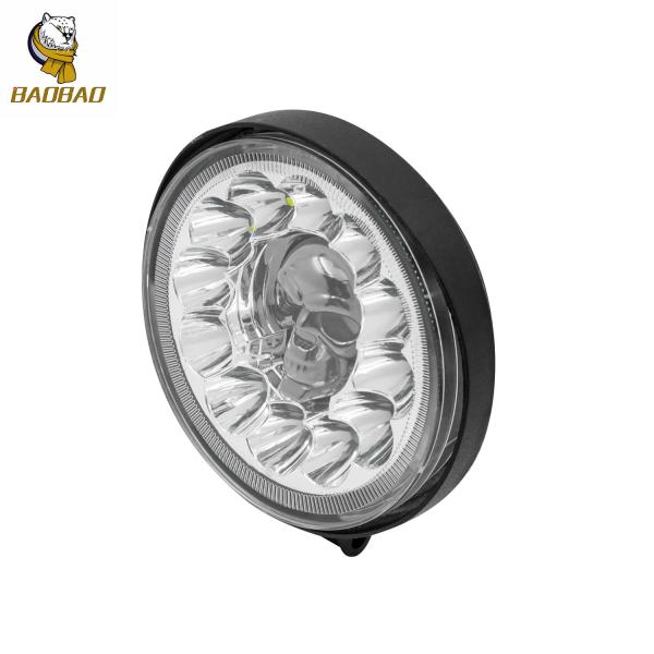 Metal Skull 12V Bright White Available LED Headlight For Honda Bike