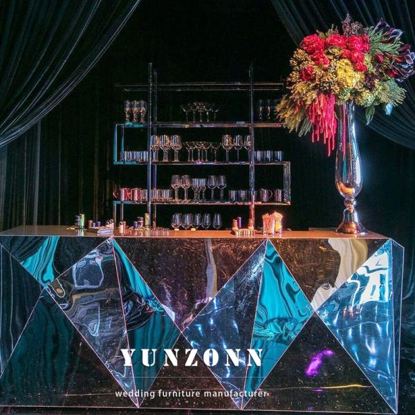 Rectangle Bar Wedding and Night Club Stainless Steel bar Counter Tiki bar for Sale