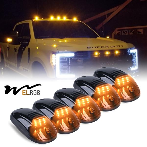 Amber Led Roof Marker Lights 5Pcs Lentes de Fumo Ford 1999-2016 F150 F250