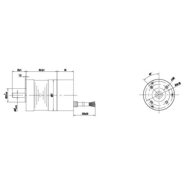 Мотор Dc 57BL03X-001 Nema23 24V безщеточный интегрировал 57mm 3500rpm 0.18N.M