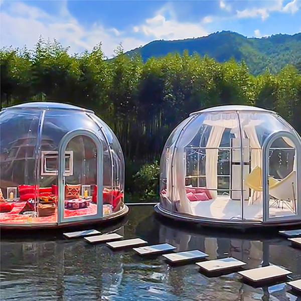 Non Toxic Material 6m Geodesic Dome Anti Rainstorm Portable Bubble Tent