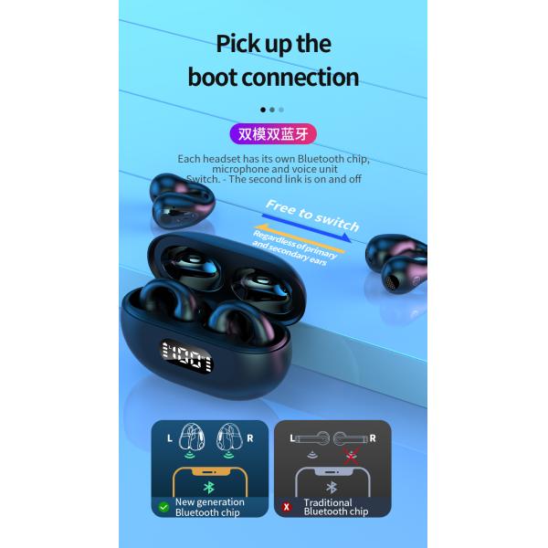 Waterproof Standard IPX-6 TWS BT 5.3 Earphone Touch Control and Battery Indicator Digital Display for LED Wireless Headphone