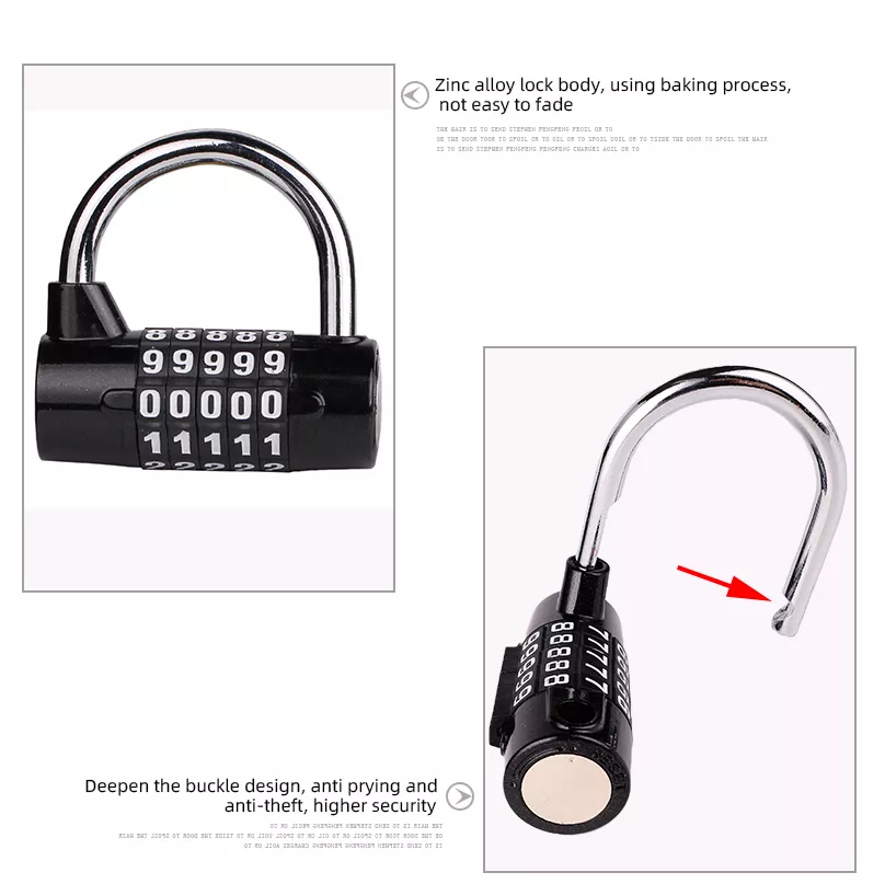 5-digit Code Security Password Zinc Alloy Combination Padlock for Gym Toolbox Cabinet-RARLUX L05 Model Eco-Friendly & Durable