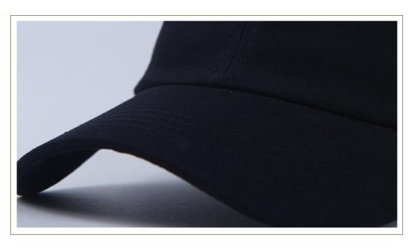 Promotional Curved Brim Black Cotton Baseball Cap Custom Trucker Cap SML Size