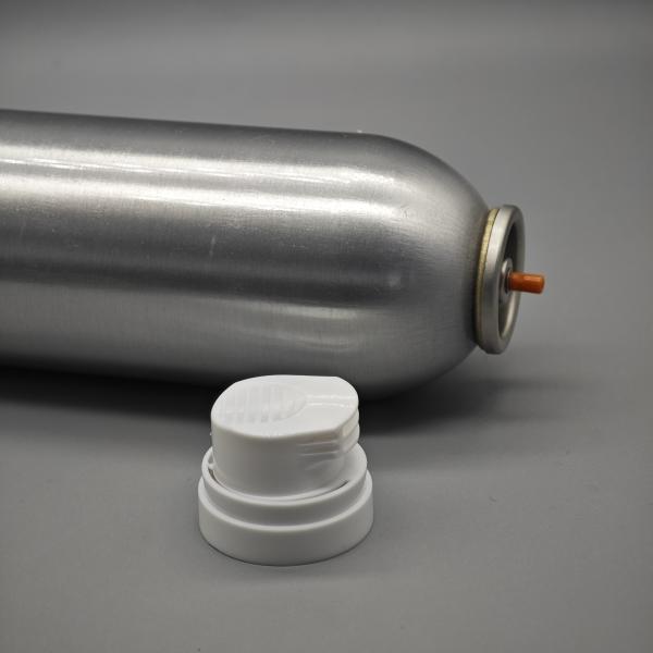 Shaving foam valve for travel-sized containers with leakproof sealing