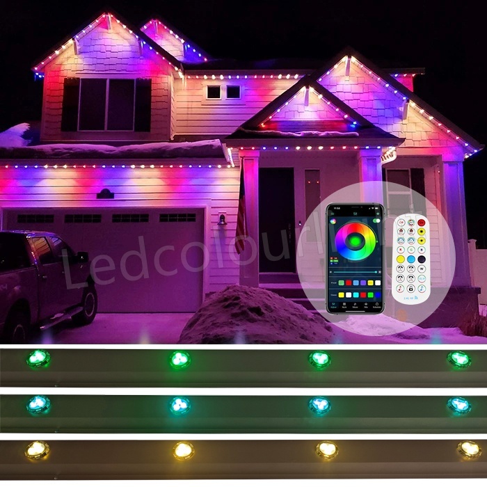 UCS2904 RGBW Control IP67 Waterproof 30mm Pixel Light 12V 24V Permanent Christmas Track Lights