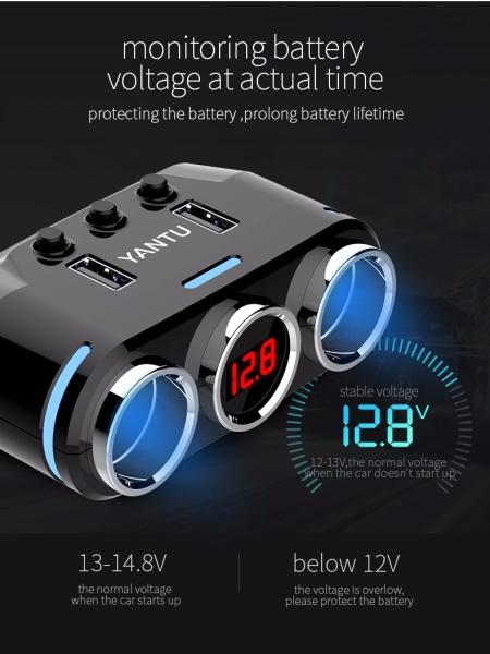 Portable USB Cigarette Lighter Sockets for Phone and Mobile A4 100W Fast Car Charger Adapter