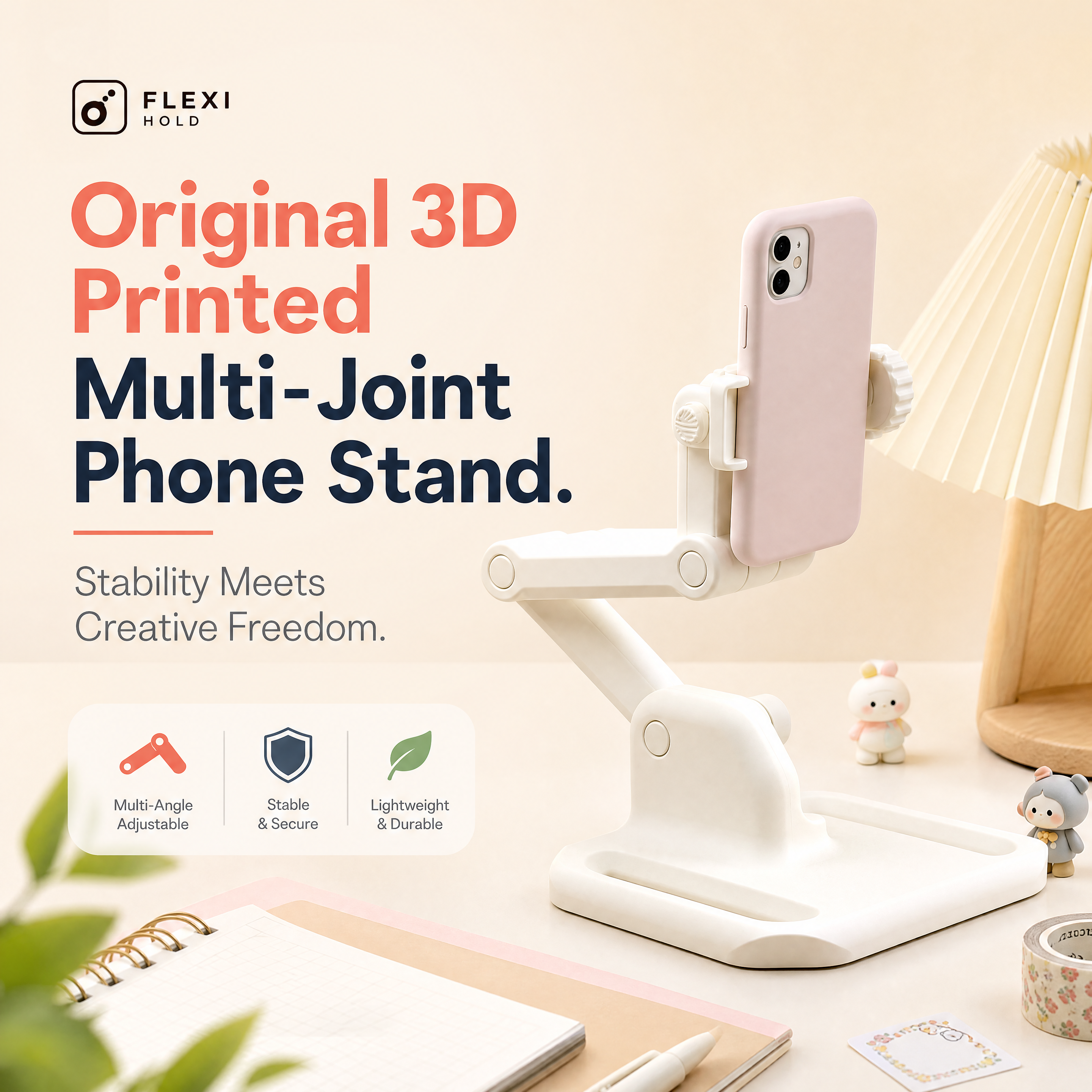 Height Adjustable Digital 3D Printing Angle Adjustable Rotary Base Cell Phone Stand
