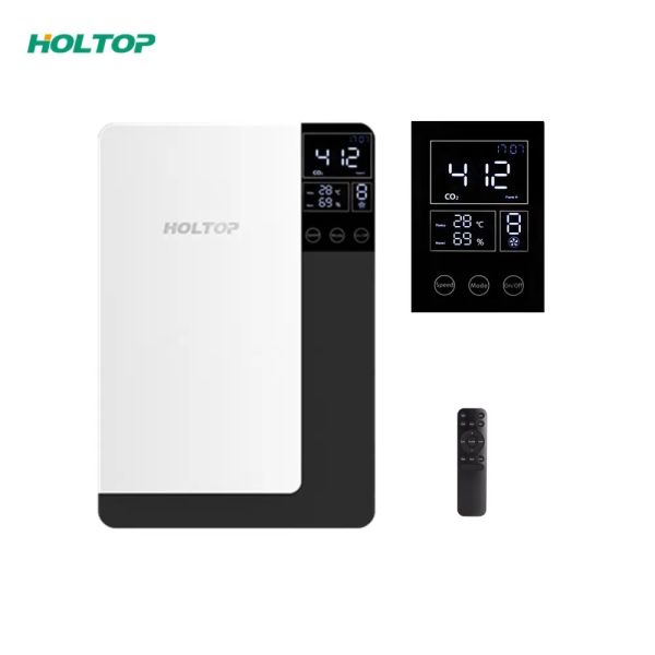 Holtop Wall Mounted Residential ERV HRV for Indoor Outdoor Air Exchange and Filtration with CO2 Sensor