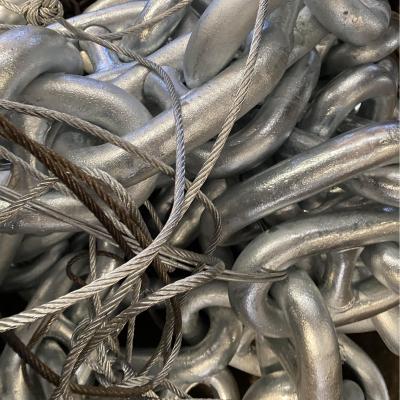 Grade 3 124mm Stud Link Galvanized Chain Anchor High Strength Alloy Steel