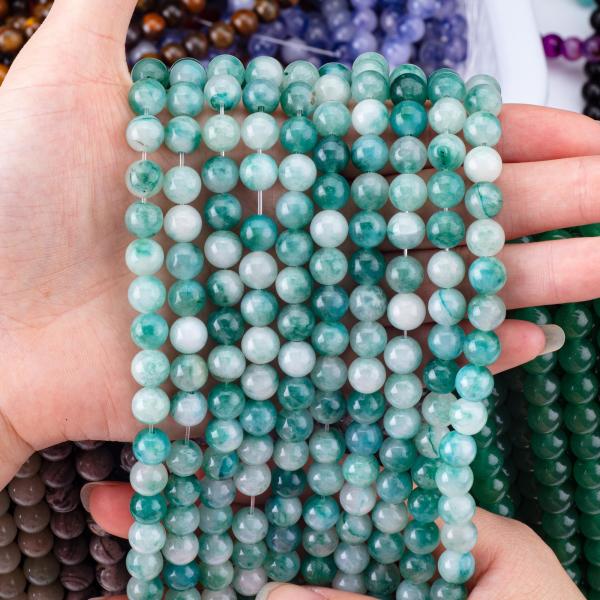 8 мм голубой нефритовый драгоценный камень Бусы лечебные кристаллический камень Бусы для ювелирных изделий