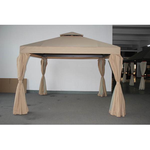 ECO FRIENDLY Courtyard Aluminum Pole Gazebo Tent with Double Roof and Mosquito Netting