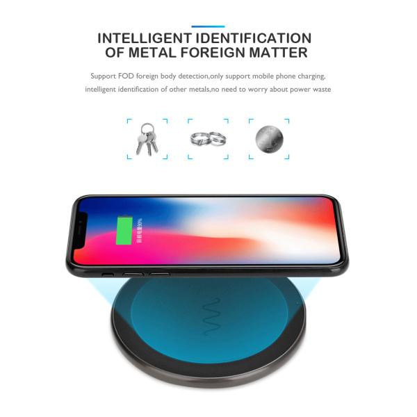 Fully Compatible Zinc Alloy 10W 7.5W Qi Wireless Charger For iPhone For Samsung