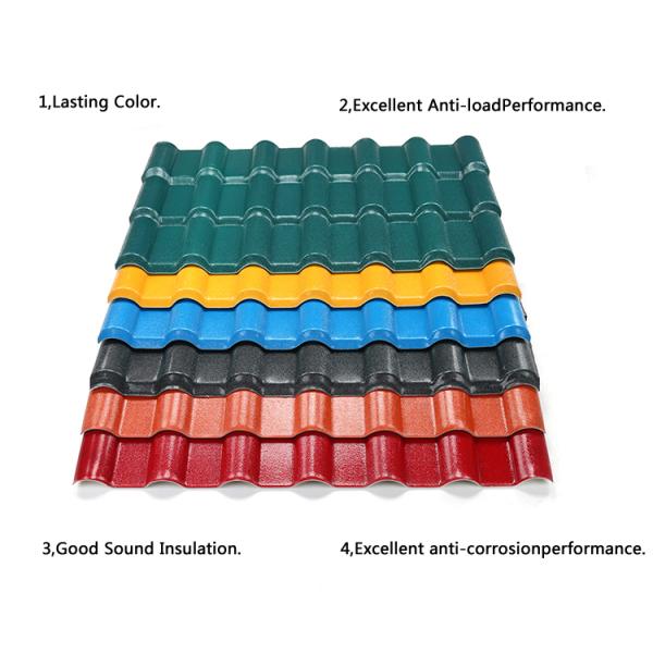 ASA Synthetic Resin Roof Tile 2.5mm-3.0mm Thick for Villa Construction