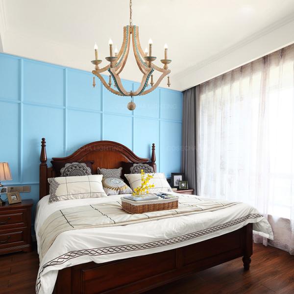 Solid wood chandeliers nordic turquoise lighting loft decor living room coolest chandelier(WH-CI-150)