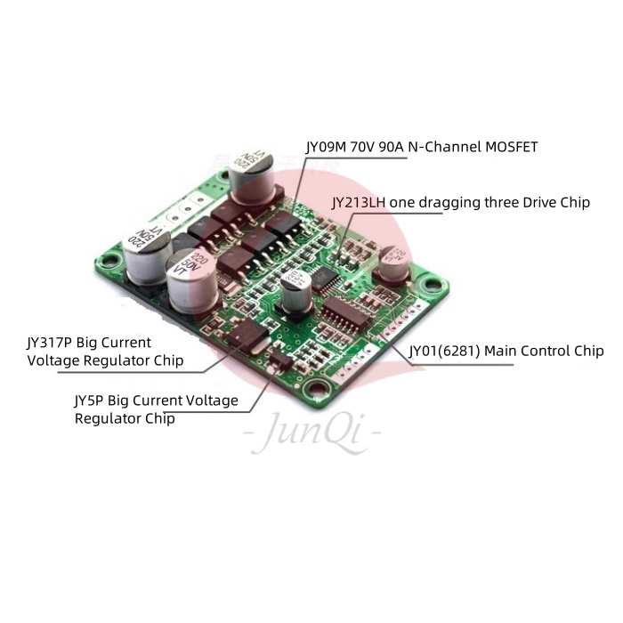 JYQD_V7.3B Hall Sensors BLDC Мотор напряжение 7 ~ 48V Максимальный ток 10A Мощность привода менее 200 Вт