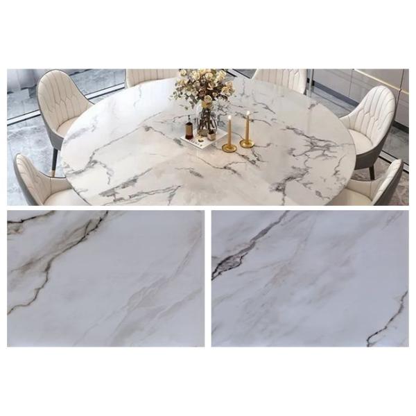 White Marble Design PVC Membrane Film Roll For Table Top Decoration