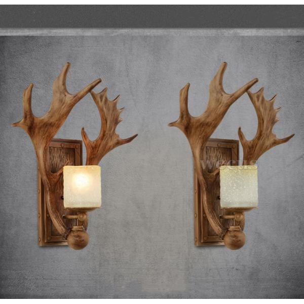 Vintage wall lamp living room bedside bedroom art wall light aisle cafe corridor hotel restaurant antler lamp (WH-VR-68