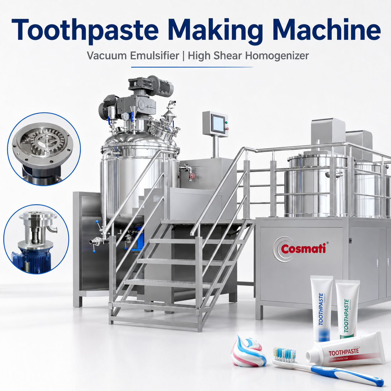 Toothpaste Making Machine Vacuum Emulsifier High Shear Homogenizer Equipment