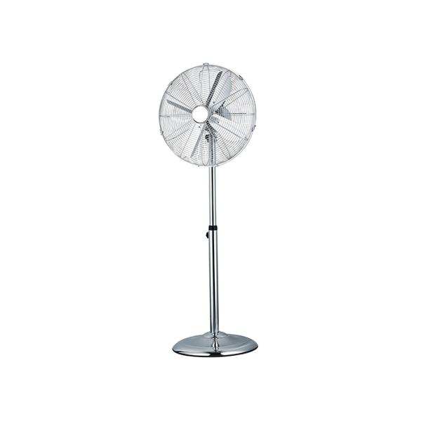 45cm Pedestal Oscillating Floor Fan Air Cooling 4 Metal Chrome Blade Height Adjustable