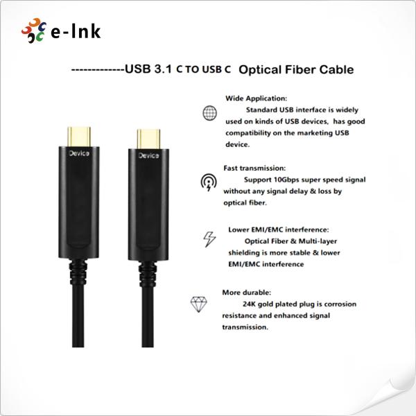 USB3.1 Type C to C Fiber Optical Cable