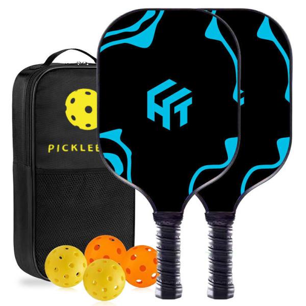 40*19.8*1.4 Fibre de verre raquette de pickleball avec noyau de nid de miel et poignée en PU en silicone
