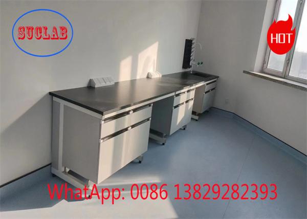Chemical Resistant Laminate Lab Workbench with  Cabinets for Enhanced Safety