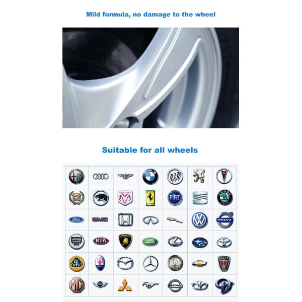 Car Wash Wheel 500ml Cleaner Polish Spray TUV Certifacated