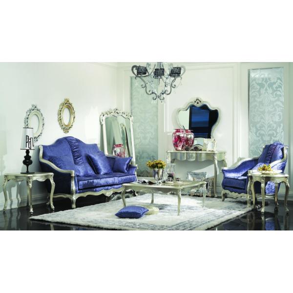 Dark Blue Luxury Living Room Furniture Sectional Velvet Modern American Sofas Sets