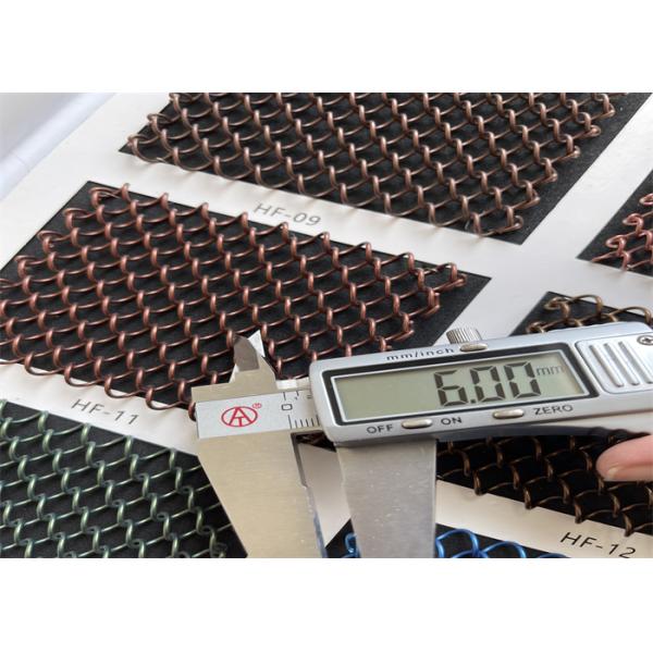 Diamond Hole Architectural Metal Coil Curtain 5mm 6mm Wire Diameter