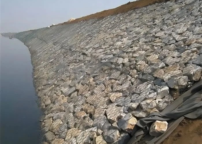 ASTM A 975 ПВХ с покрытием Gabion Baskets Двойная витая тканая сетка Fit Riverbank