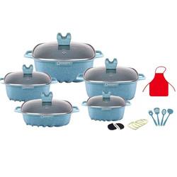 Brand New Design 22Pcs White Kitchen Ware Set Aluminum Nonstick Cookware Cooking Pot Sets