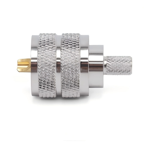 Male Crimp Type RF Connector UHF/PL259 with Nickel-plated Brass and PTFE Insulator for LMR240 Cable