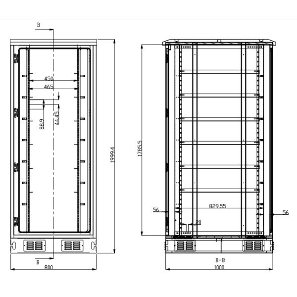 Гальванизированная стальная 40U на открытом воздухе погодостойкая коробка 19