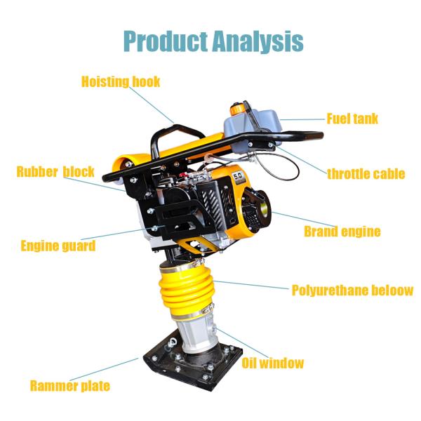 Construction RM80 Dual Spring Gasoline Earth Tamping Rammer Machine