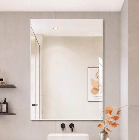 Minimalist Frameless Rectangular Wall Mirror 5mm HD Copper Free Silver Mirror Without Light