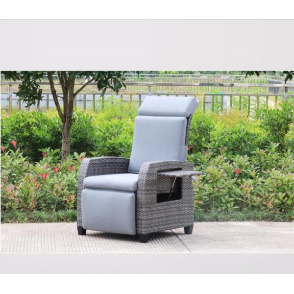 Luxury Outdoor Indoor Rattan Lounge Chair Furniture Set Wicker Single Sofa Garden Recliner Lying Bed