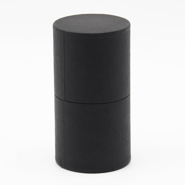 Black Leather Cardboard Tube Gift Box For Refined Oil Perfume 30ml 50ml 100ml