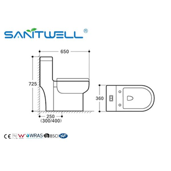 Tubo del WC de Inodoro Siphonic esmaltado con el anti-bacteriano, retrete de la trampa de S