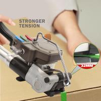 32mm PET Belt Pneumatic Plastic Strapping Tool Hot Melt Welding Hand Held Strapping Machine
