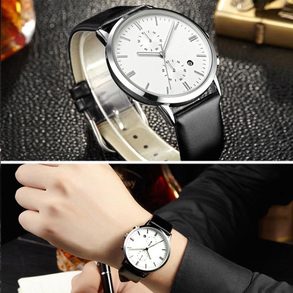 Mens Chronograph Calendar Watch Casual Quartz PE90 Movement Black Digital Sports Watch