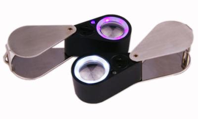 Cor dobro da lupa dos joalheiro da luz UV e da luz branca com ampliação de 10X