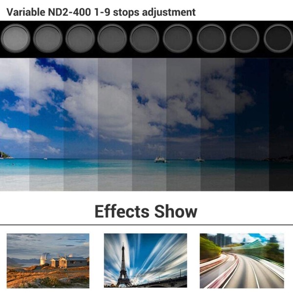 Clip On Phone Camera Filter 37mm Variable ND Filter For Mobile